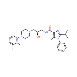 Cc1cccc(N2CCN(C[C@H](O)CNC(=O)c3nc(C(C)C)n(-c4ccccc4)c3C)CC2)c1C ZINC000115179608