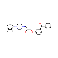 Cc1cccc(N2CCN(C[C@H](O)COc3cccc(C(=O)c4ccccc4)c3)CC2)c1C ZINC000084688700