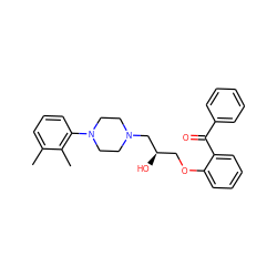 Cc1cccc(N2CCN(C[C@H](O)COc3ccccc3C(=O)c3ccccc3)CC2)c1C ZINC000084688860