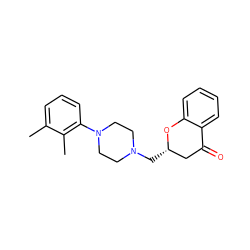 Cc1cccc(N2CCN(C[C@H]3CC(=O)c4ccccc4O3)CC2)c1C ZINC000096941791