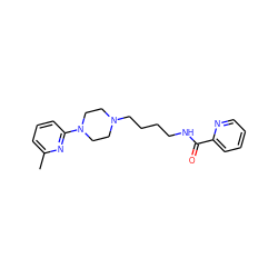 Cc1cccc(N2CCN(CCCCNC(=O)c3ccccn3)CC2)n1 ZINC000136755808