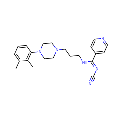 Cc1cccc(N2CCN(CCCN/C(=N\C#N)c3ccncc3)CC2)c1C ZINC000049051907