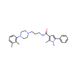 Cc1cccc(N2CCN(CCCNC(=O)c3cc(-c4ccccc4)n(C)c3C)CC2)c1C ZINC000049036014