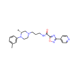 Cc1cccc(N2CCN(CCCNC(=O)c3nc(-c4ccncc4)no3)C[C@H]2C)c1 ZINC000029043010