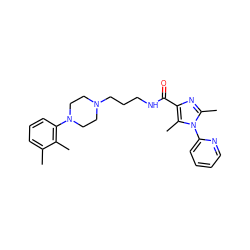 Cc1cccc(N2CCN(CCCNC(=O)c3nc(C)n(-c4ccccn4)c3C)CC2)c1C ZINC000115181666