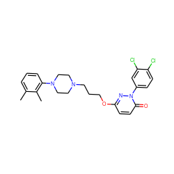 Cc1cccc(N2CCN(CCCOc3ccc(=O)n(-c4ccc(Cl)c(Cl)c4)n3)CC2)c1C ZINC001772570362