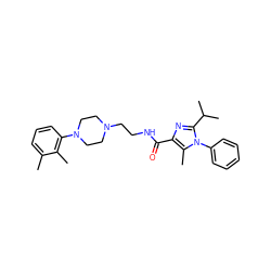 Cc1cccc(N2CCN(CCNC(=O)c3nc(C(C)C)n(-c4ccccc4)c3C)CC2)c1C ZINC000115118748