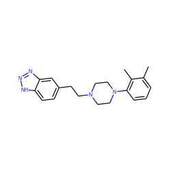 Cc1cccc(N2CCN(CCc3ccc4[nH]nnc4c3)CC2)c1C ZINC000028370733