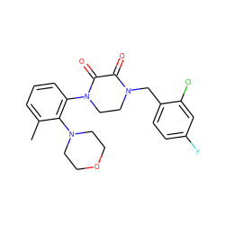 Cc1cccc(N2CCN(Cc3ccc(F)cc3Cl)C(=O)C2=O)c1N1CCOCC1 ZINC000068247217