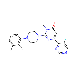 Cc1cccc(N2CCN(c3nc(-c4ncncc4F)cc(=O)n3C)CC2)c1C ZINC000169711973