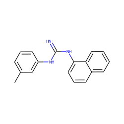 Cc1cccc(NC(=N)Nc2cccc3ccccc23)c1 ZINC000013733816