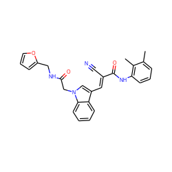 Cc1cccc(NC(=O)/C(C#N)=C/c2cn(CC(=O)NCc3ccco3)c3ccccc23)c1C ZINC000000883572