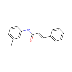 Cc1cccc(NC(=O)/C=C/c2ccccc2)c1 ZINC000000058786