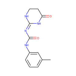 Cc1cccc(NC(=O)/N=C2/NCCC(=O)N2)c1 ZINC000084616494