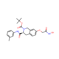 Cc1cccc(NC(=O)[C@@H]2Cc3ccc(OCC(=O)NO)cc3CN2C(=O)OC(C)(C)C)c1 ZINC000045391063