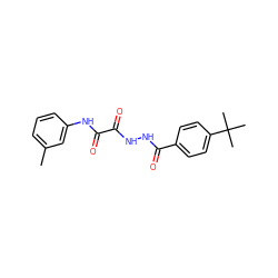 Cc1cccc(NC(=O)C(=O)NNC(=O)c2ccc(C(C)(C)C)cc2)c1 ZINC000002864993