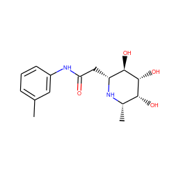 Cc1cccc(NC(=O)C[C@H]2N[C@@H](C)[C@@H](O)[C@@H](O)[C@@H]2O)c1 ZINC000096286022