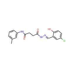 Cc1cccc(NC(=O)CCC(=O)N/N=C/c2cc(Cl)ccc2O)c1 ZINC000002940388