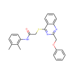 Cc1cccc(NC(=O)CSc2nc(COc3ccccc3)nc3ccccc23)c1C ZINC000001356089