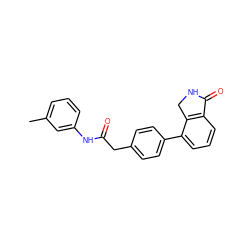 Cc1cccc(NC(=O)Cc2ccc(-c3cccc4c3CNC4=O)cc2)c1 ZINC000014945185