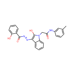 Cc1cccc(NC(=O)Cn2c(O)c(N=NC(=O)c3ccccc3O)c3ccccc32)c1 ZINC000253978816