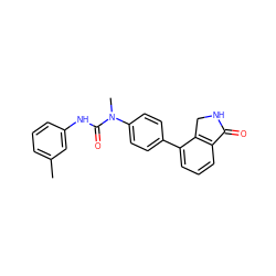 Cc1cccc(NC(=O)N(C)c2ccc(-c3cccc4c3CNC4=O)cc2)c1 ZINC000014945180