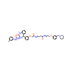 Cc1cccc(NC(=O)N[C@H]2N=C(c3cccc(OCC(=O)NCCCC(=O)NCCCOc4cccc(CN5CCCCC5)c4)c3)c3ccccc3N(C)C2=O)c1 ZINC000095541473