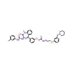 Cc1cccc(NC(=O)N[C@H]2N=C(c3cccc(OCC(=O)NCCCOc4cccc(CN5CCCCC5)c4)c3)c3ccccc3N(C)C2=O)c1 ZINC000029213262