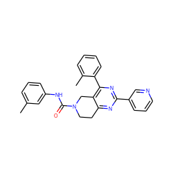 Cc1cccc(NC(=O)N2CCc3nc(-c4cccnc4)nc(-c4ccccc4C)c3C2)c1 ZINC000071341506