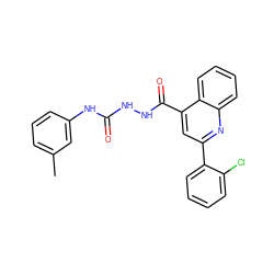 Cc1cccc(NC(=O)NNC(=O)c2cc(-c3ccccc3Cl)nc3ccccc23)c1 ZINC000000673465