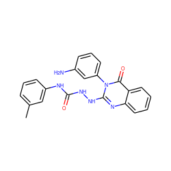 Cc1cccc(NC(=O)NNc2nc3ccccc3c(=O)n2-c2cccc(N)c2)c1 ZINC000013779086