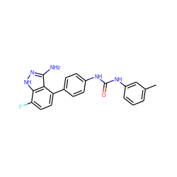 Cc1cccc(NC(=O)Nc2ccc(-c3ccc(F)c4[nH]nc(N)c34)cc2)c1 ZINC000028604330