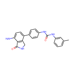 Cc1cccc(NC(=O)Nc2ccc(-c3ccc(N)c4c3CNC4=O)cc2)c1 ZINC000014945236