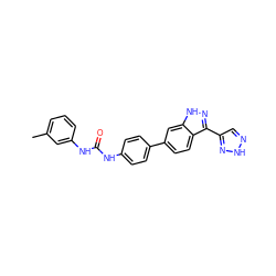 Cc1cccc(NC(=O)Nc2ccc(-c3ccc4c(-c5cn[nH]n5)n[nH]c4c3)cc2)c1 ZINC000093540174