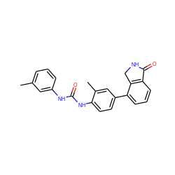 Cc1cccc(NC(=O)Nc2ccc(-c3cccc4c3CNC4=O)cc2C)c1 ZINC000014945222