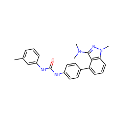 Cc1cccc(NC(=O)Nc2ccc(-c3cccc4c3c(N(C)C)nn4C)cc2)c1 ZINC000035323978