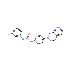 Cc1cccc(NC(=O)Nc2ccc(N3CCc4ccncc4C3)cc2)c1 ZINC000169710115