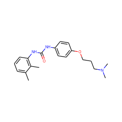 Cc1cccc(NC(=O)Nc2ccc(OCCCN(C)C)cc2)c1C ZINC000096922422