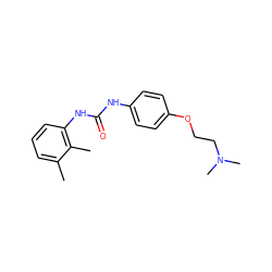 Cc1cccc(NC(=O)Nc2ccc(OCCN(C)C)cc2)c1C ZINC000096922421