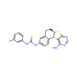 Cc1cccc(NC(=O)Nc2ccc3c(c2)CC[C@H]2Sc4ncnc(N)c4[C@H]32)c1 ZINC000028526348