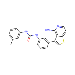 Cc1cccc(NC(=O)Nc2cccc(-c3csc4ccnc(N)c34)c2)c1 ZINC000028703822