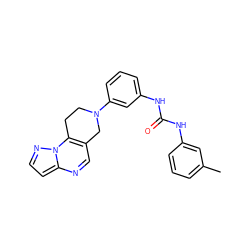 Cc1cccc(NC(=O)Nc2cccc(N3CCc4c(cnc5ccnn45)C3)c2)c1 ZINC001772628873