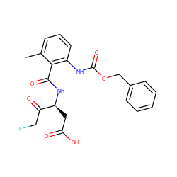 Cc1cccc(NC(=O)OCc2ccccc2)c1C(=O)N[C@@H](CC(=O)O)C(=O)CF ZINC000028825300