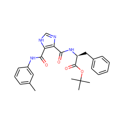 Cc1cccc(NC(=O)c2[nH]cnc2C(=O)N[C@@H](Cc2ccccc2)C(=O)OC(C)(C)C)c1 ZINC000015952246