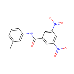 Cc1cccc(NC(=O)c2cc([N+](=O)[O-])cc([N+](=O)[O-])c2)c1 ZINC000003151015