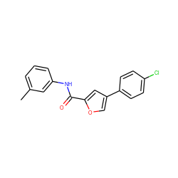 Cc1cccc(NC(=O)c2cc(-c3ccc(Cl)cc3)co2)c1 ZINC000028972685