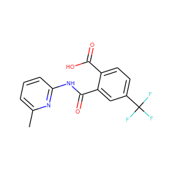 Cc1cccc(NC(=O)c2cc(C(F)(F)F)ccc2C(=O)O)n1 ZINC000103233759