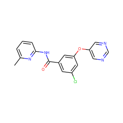 Cc1cccc(NC(=O)c2cc(Cl)cc(Oc3cncnc3)c2)n1 ZINC000096938964