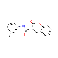 Cc1cccc(NC(=O)c2cc3ccccc3oc2=O)c1 ZINC000000130233