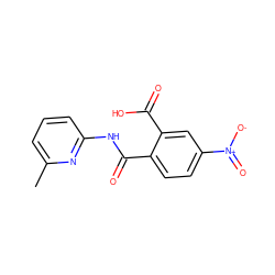 Cc1cccc(NC(=O)c2ccc([N+](=O)[O-])cc2C(=O)O)n1 ZINC000103233746